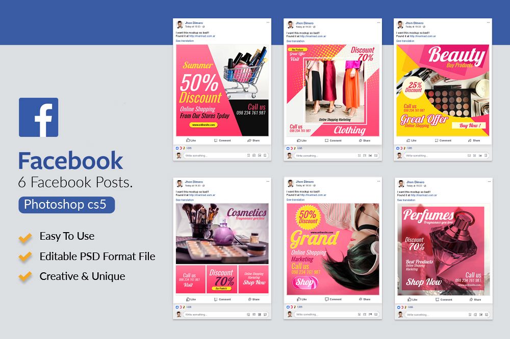6 Fashion & Cosmetics Product Facebook Posts example image 1