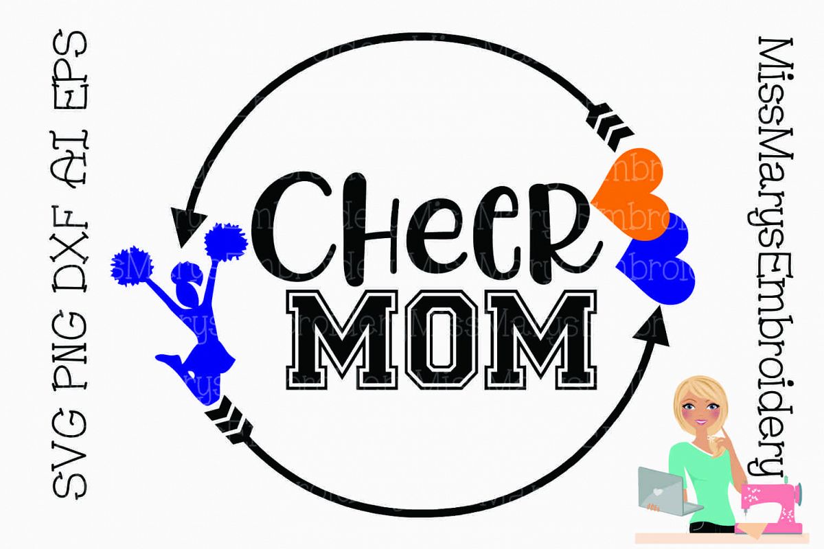 Download Cheer Mom Arrow Monogram Frame SVG PNG DXF