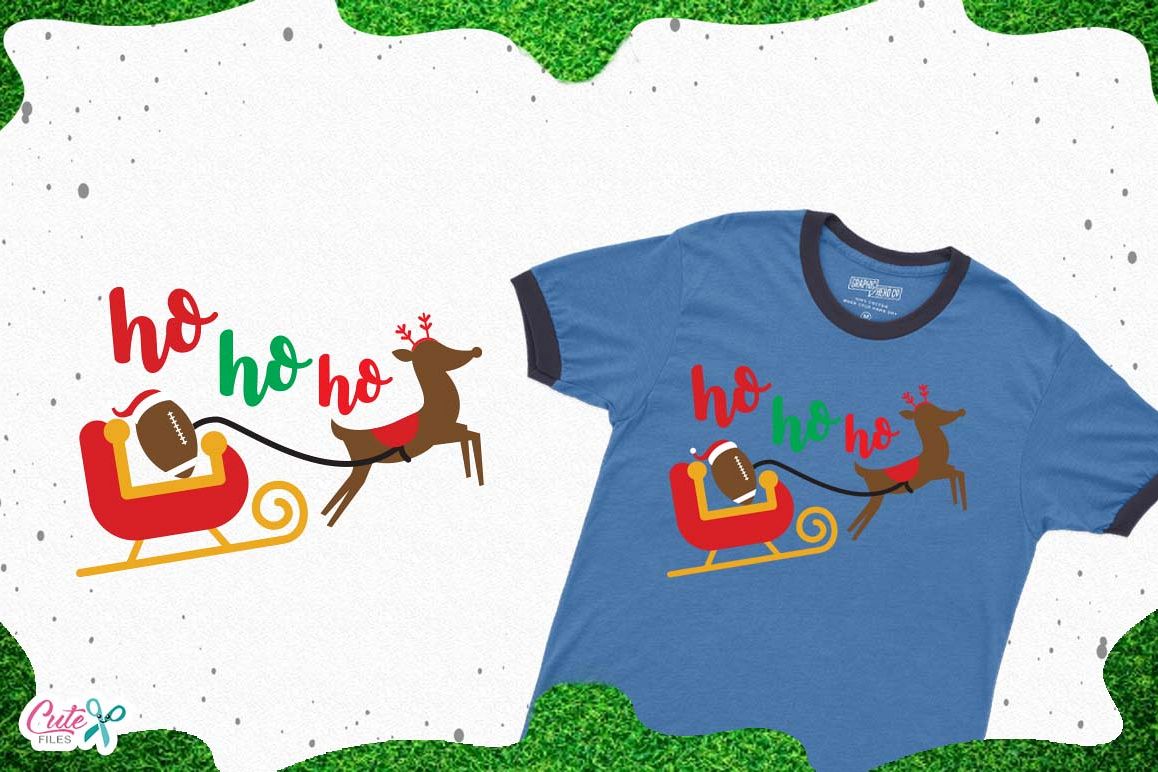 Football ho ho ho SVG, cut files for craftter example image 1