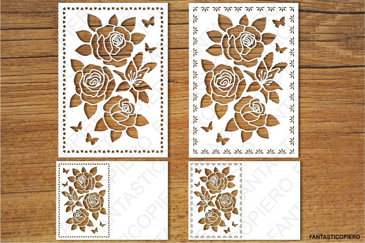 Floral Greeting Card 2 SVG files for Silhouette and Cricut.