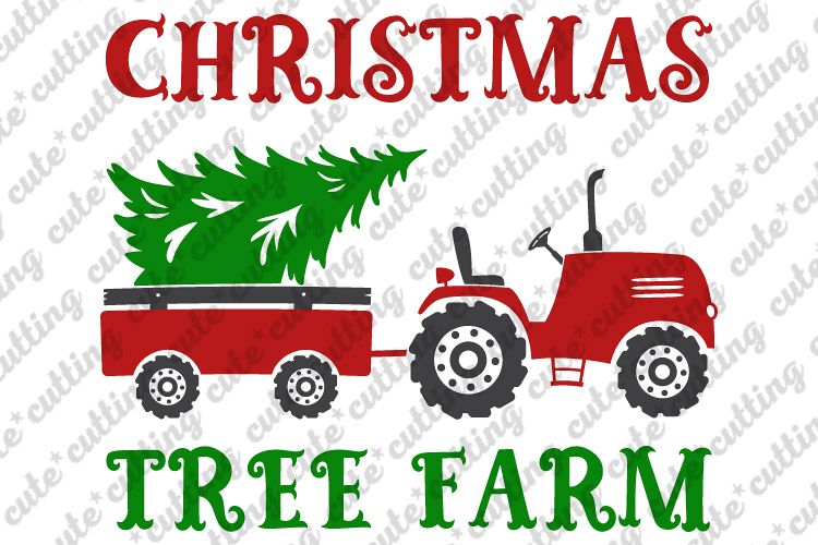 Download Christmas tractor svg, trailer with tree svg, dxf, jpeg, pdf (364939) | SVGs | Design Bundles