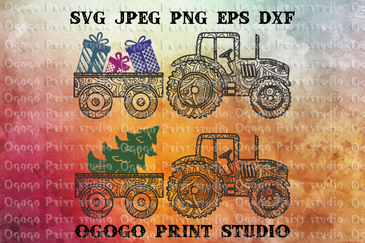 Christmas Svg Mandala Svg Farm Tractor svg Zentangle SVG Christmas Svg Mandala Svg Farm Tractor svg Zentangle SVG