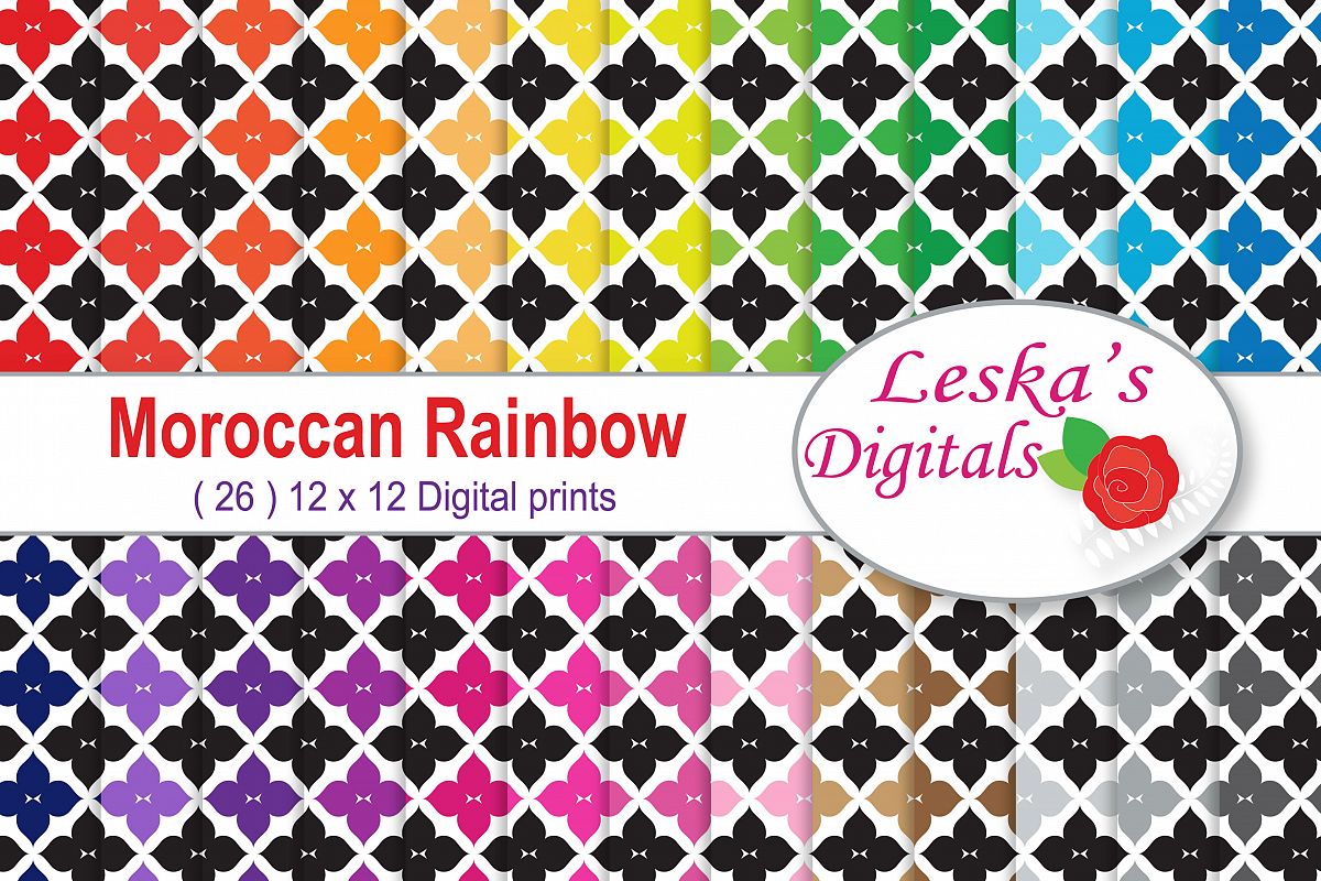 Moroccan Rainbow Digital Paper example image 1