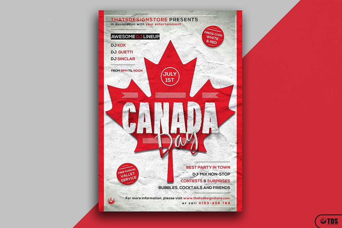Canada Day Flyer Template example image 1