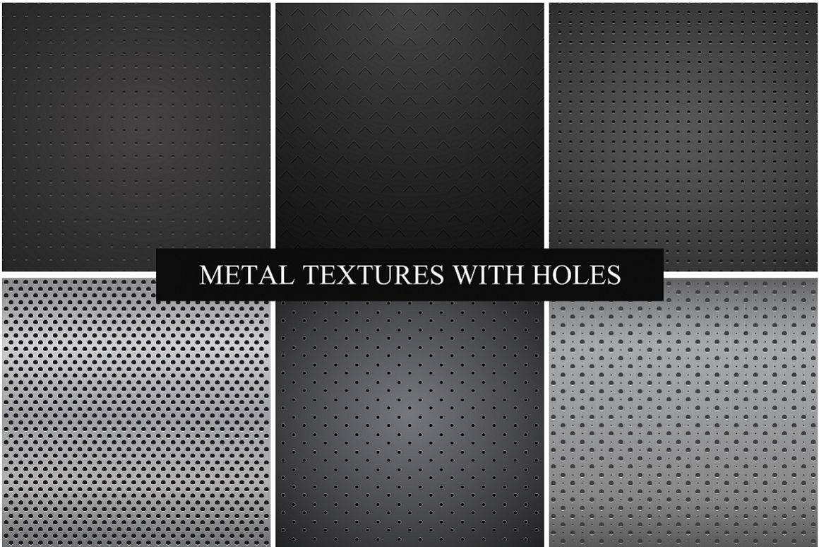 Metallic dark textures with holes. example image 1