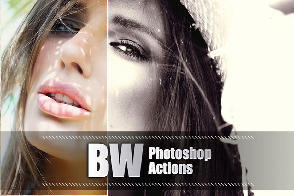 55 Black White Photoshop Actions example image 1