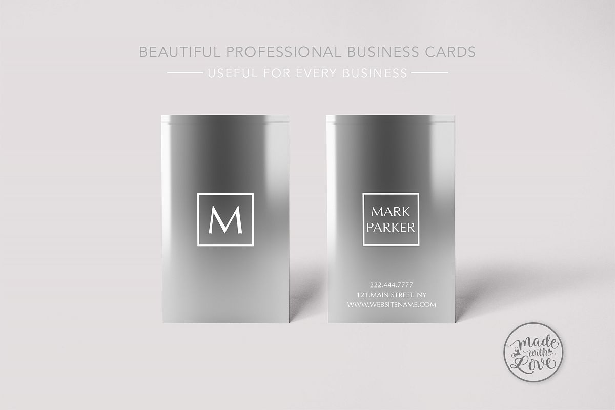 Metal Steel Gradient Business Card example image 1