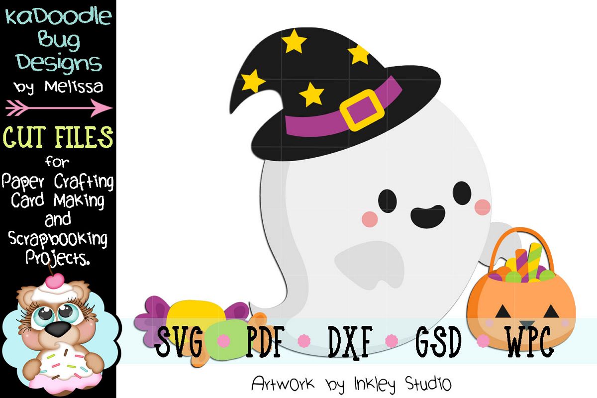 Trick Or Treat Ghost Cut File - SVG PDF DXF GSD WPC example image 1