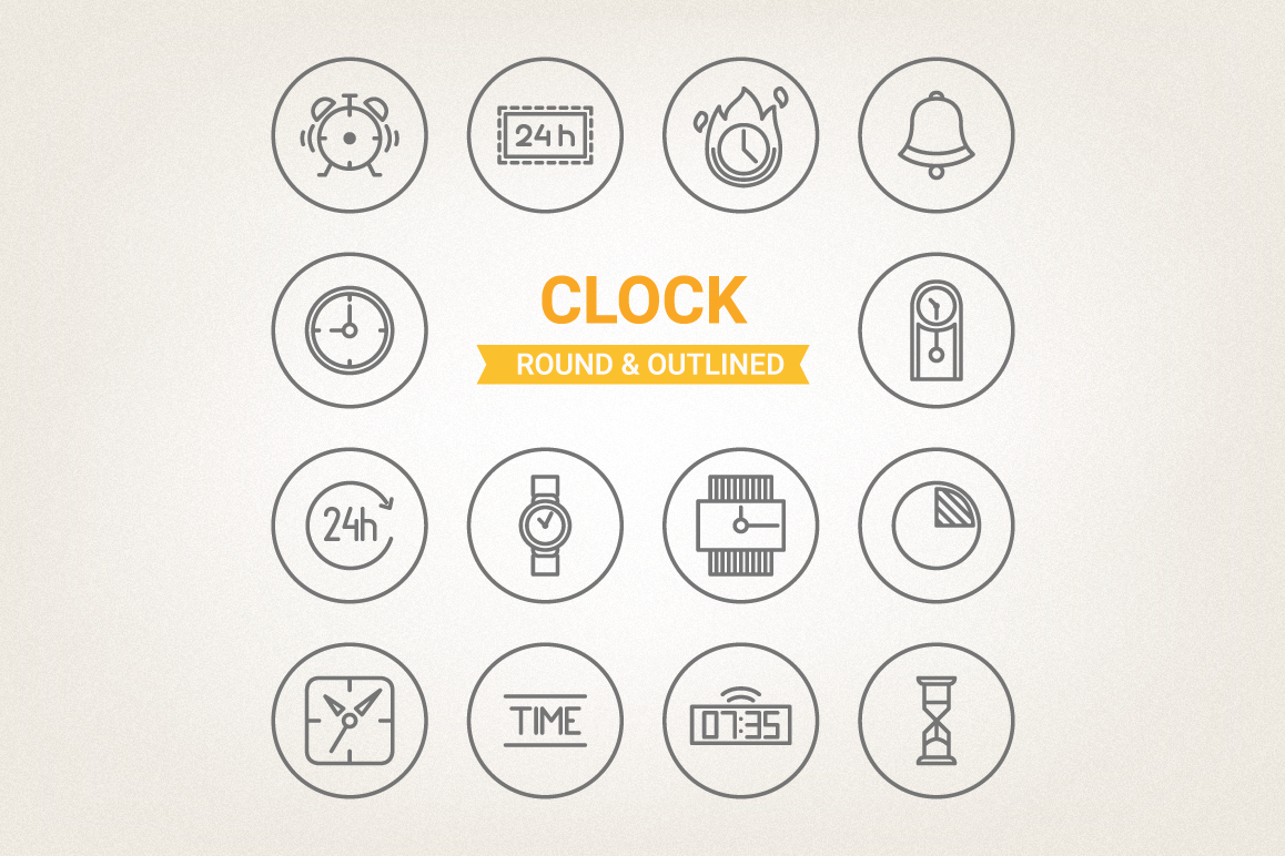 Circle Clock Icons example image 1