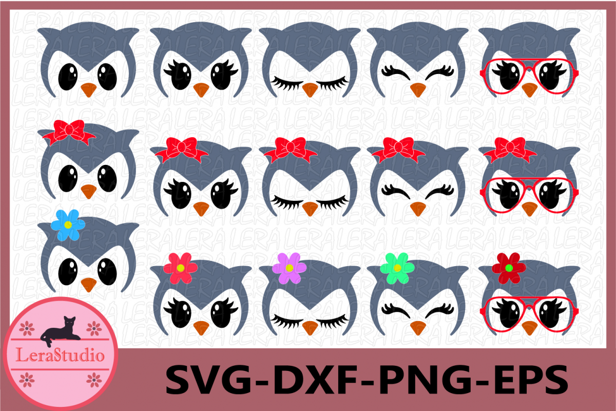 Owl Face SVG, Animal face svg, Owl Eyelashes Face, Owl Face example image 1