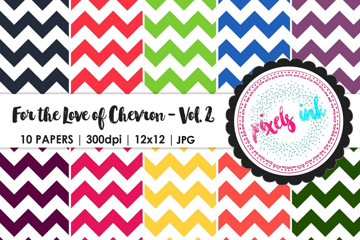 Bright and Cheerful Chevron Digital Paper-Seamless example image 1