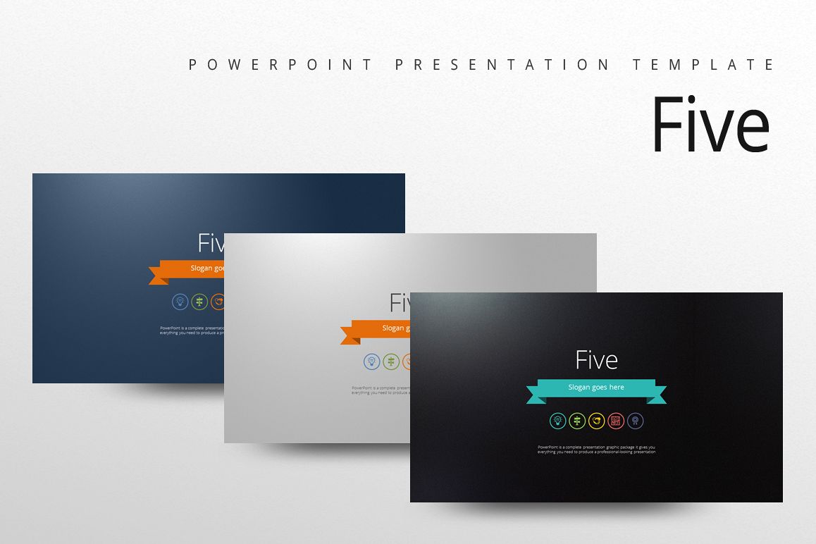 Five Color Powerpoint Template example image 1