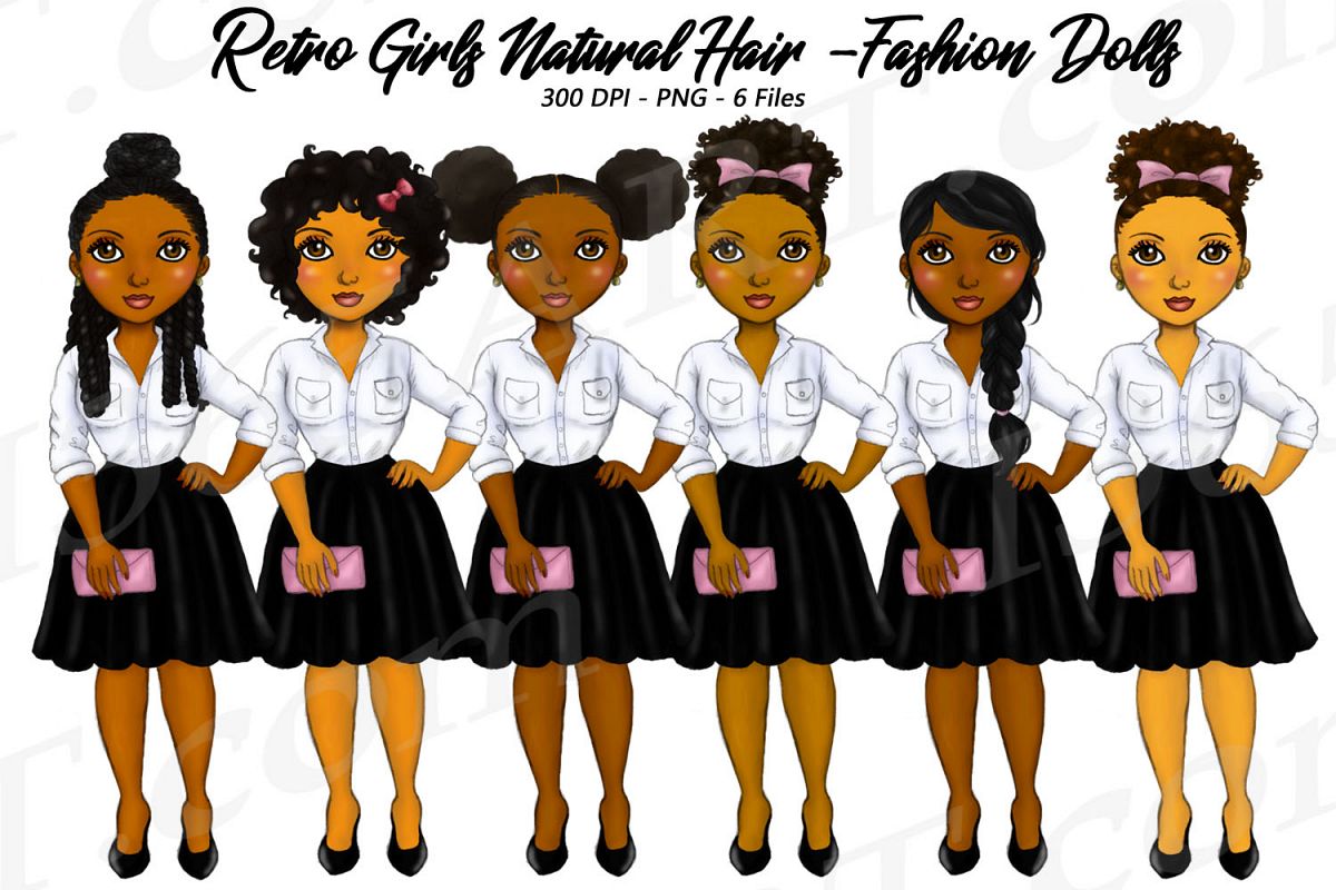 Retro Girls Clipart Black Girls Natural Hair Fashion