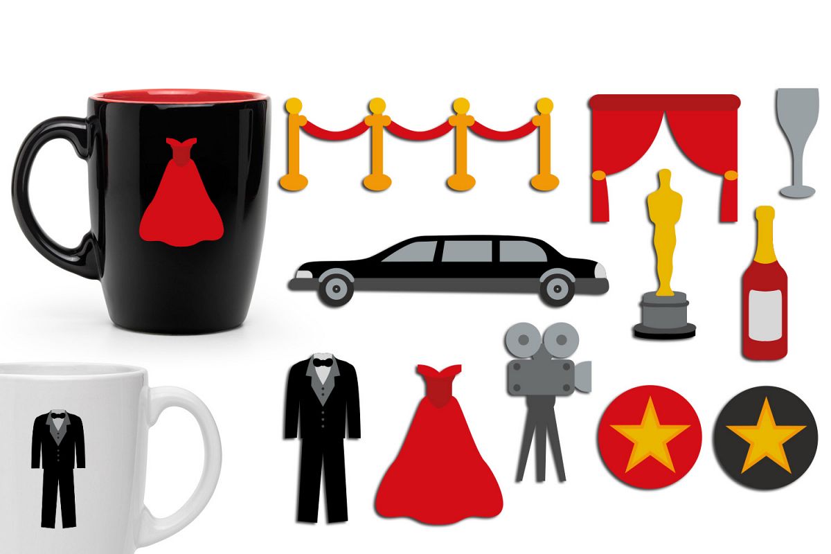 Hollywood red carpet party clip art illustrations (84624 ...