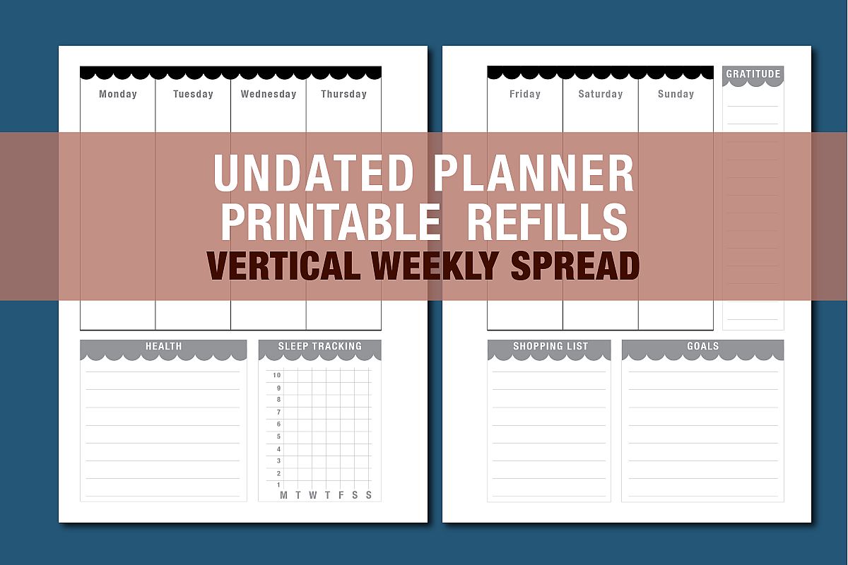 Planner Printable - Vertical Day Column Weekly agenda example image 1