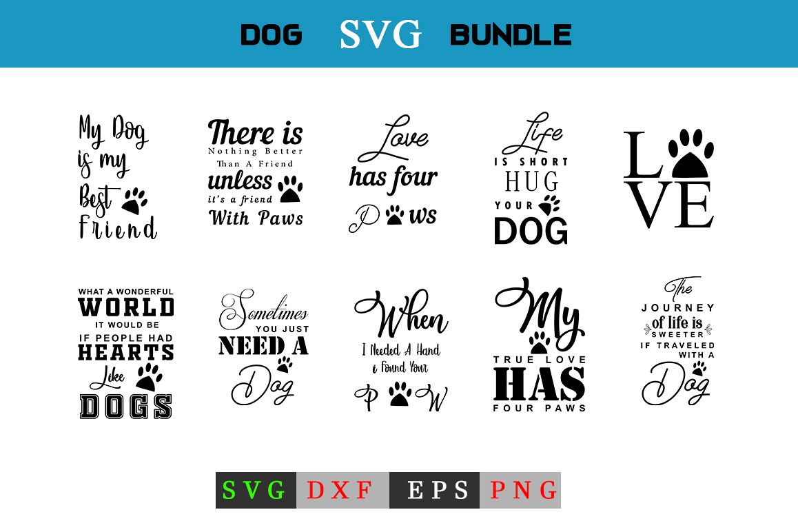 Dog Quotes SVG Bundle example image 1