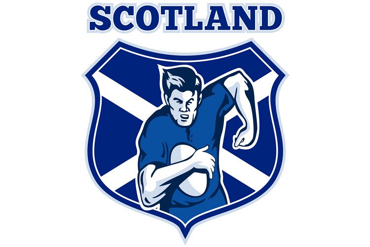 rugby player scotland flag shield example image 1