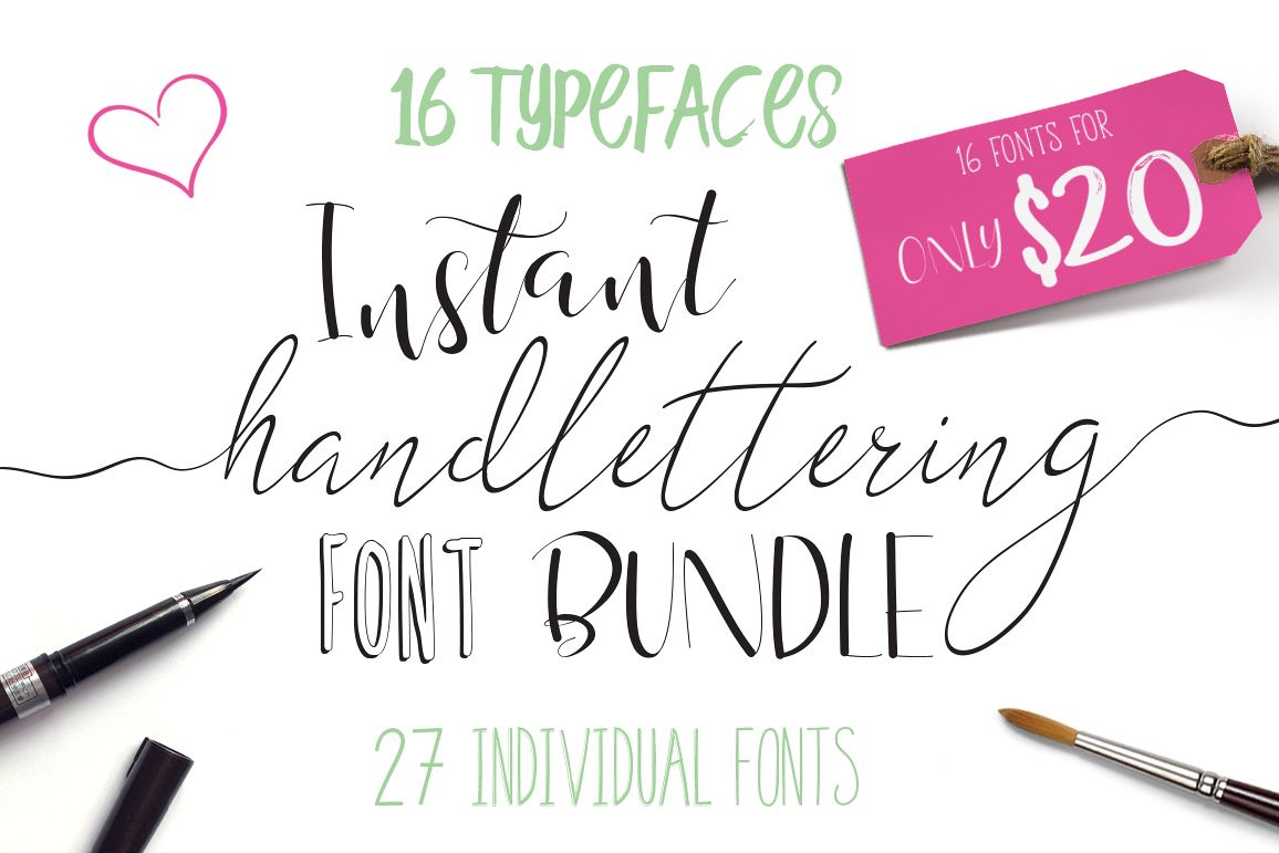 Font Bundle - Instant Hand Lettering example image 1