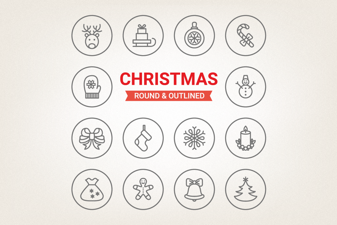 Circle Christmas Icons example image 1