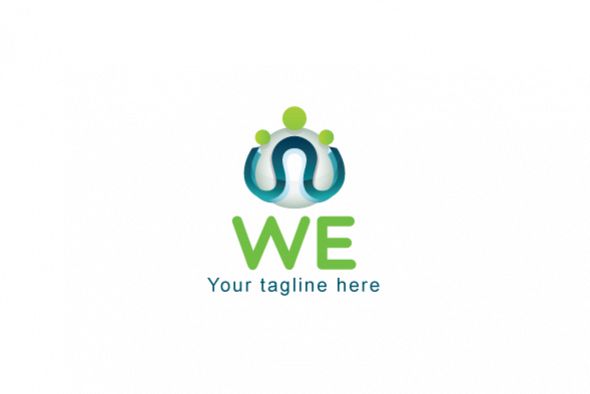 WE - Community / Group 3d Stock Logo Design Template example image 1