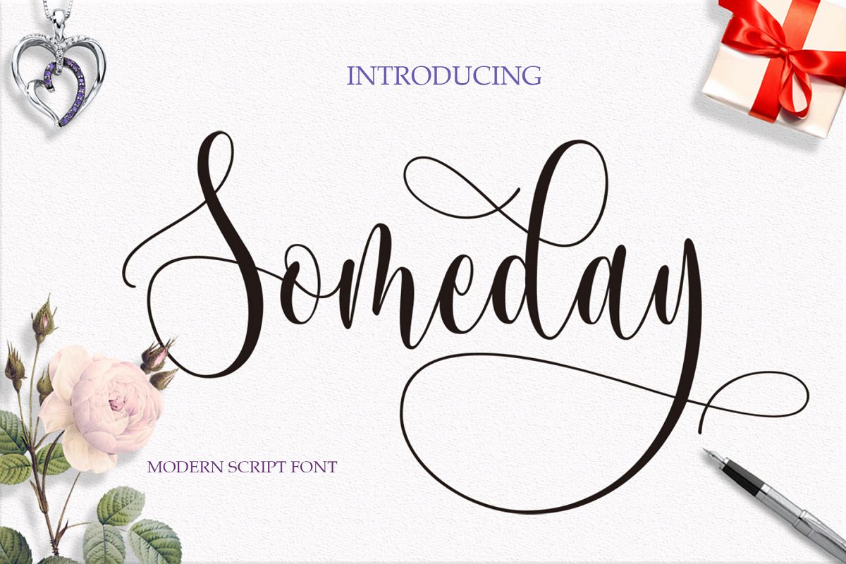 Someday Script Font example image 1