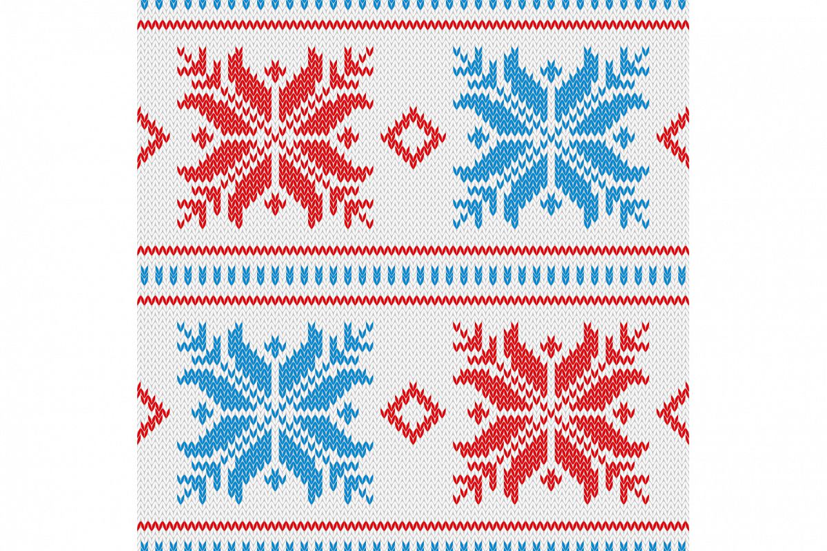 Seamless vector background with Norwegian snowflakes. Print. Cloth design, wallpaper. example image 1