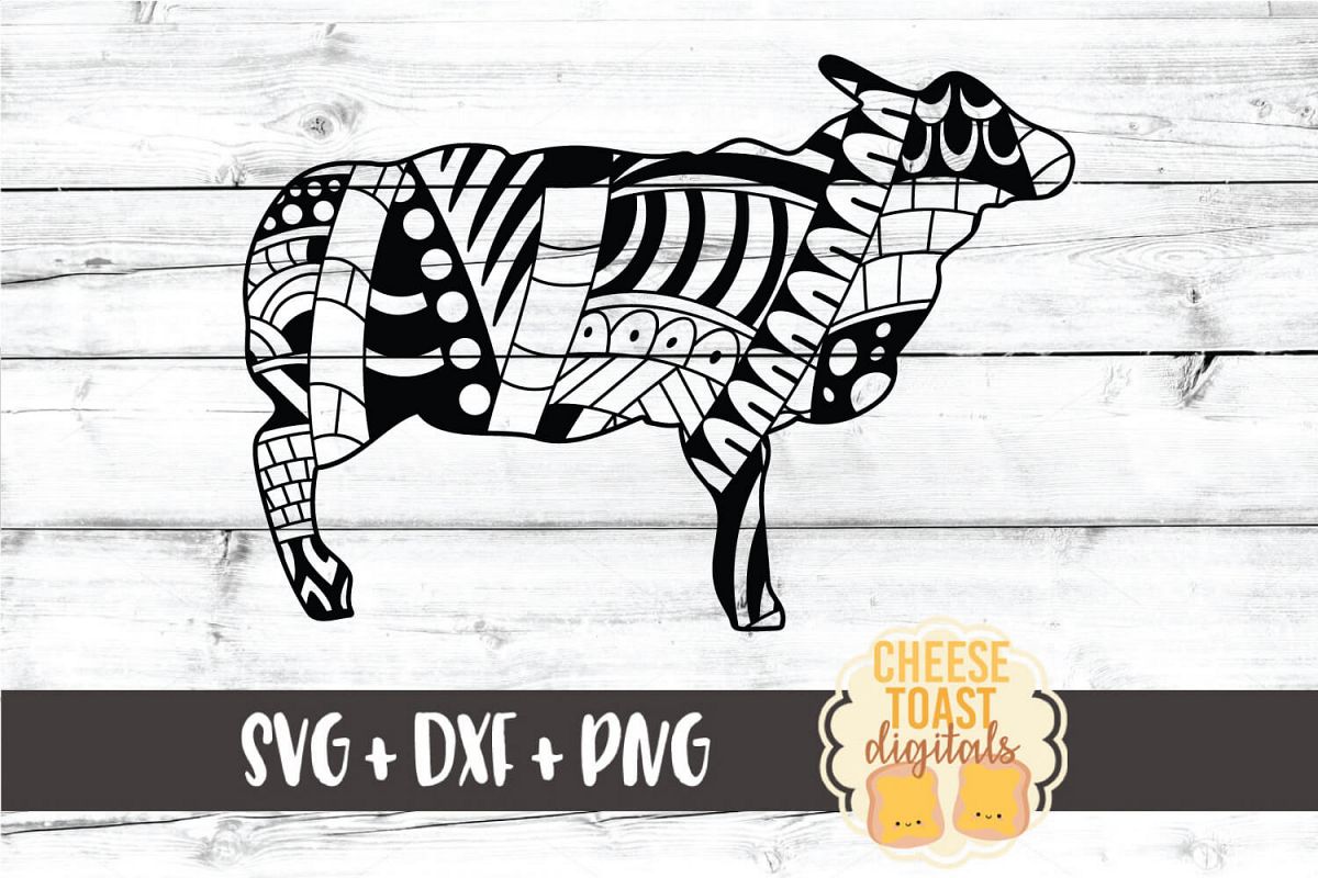 Lamb - Zen Doodle Art - Animal SVG PNG DXF Files example image 1