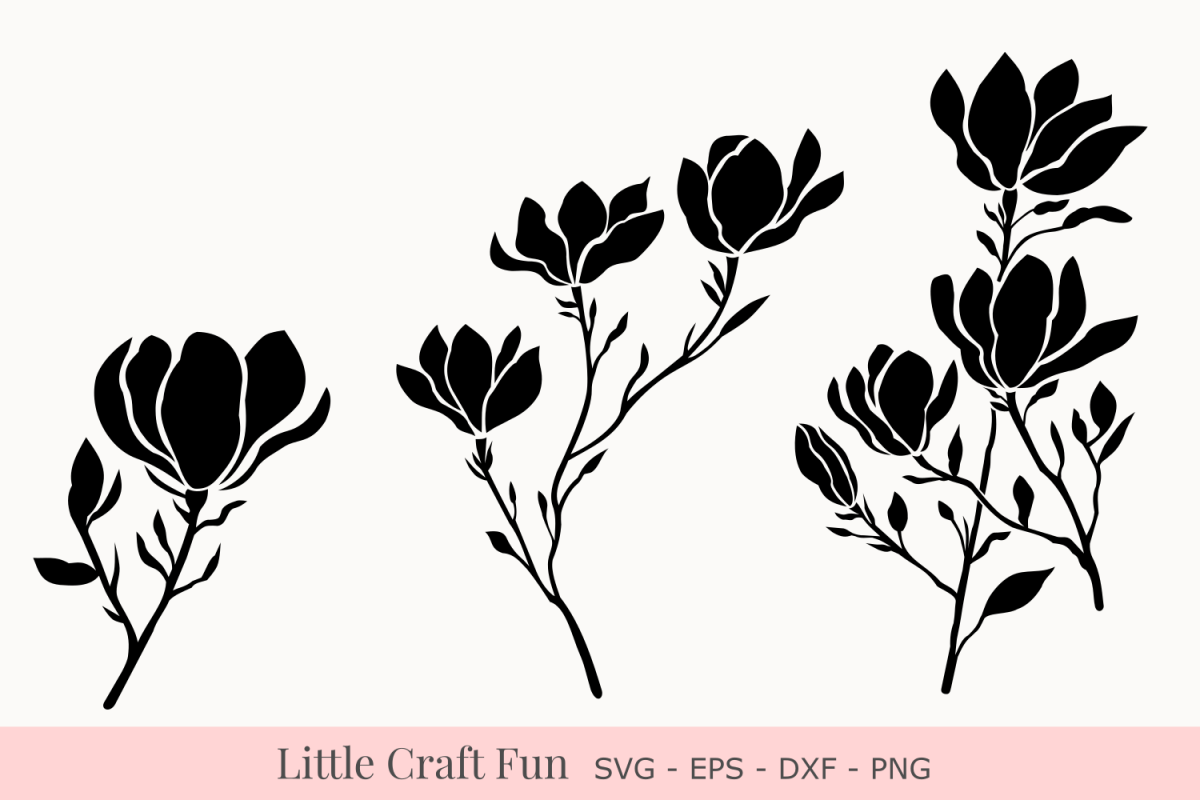 Download Magnolia Flowers Silhouette Svg