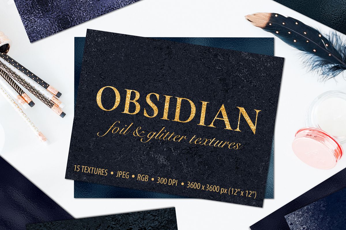 Dark Metallic Textures - 15 Foil & Glitter Digital Papers example image 1