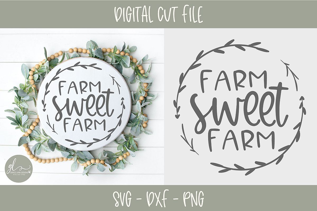 Farm Sweet Farm - Digital Cut File - SVG, DXF & PNG example image 1
