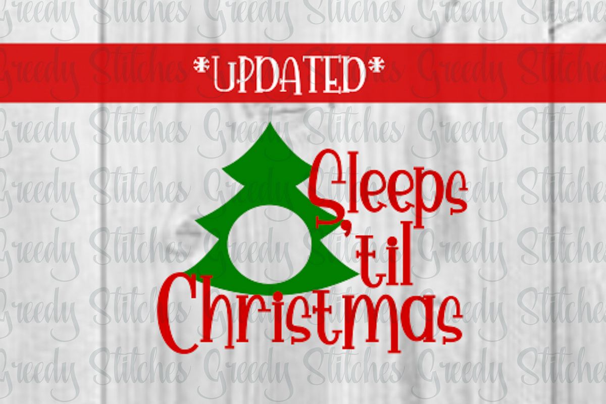 Download Sleeps 'til Christmas. Christmas Countdown SVG DXF EPS PNG ...