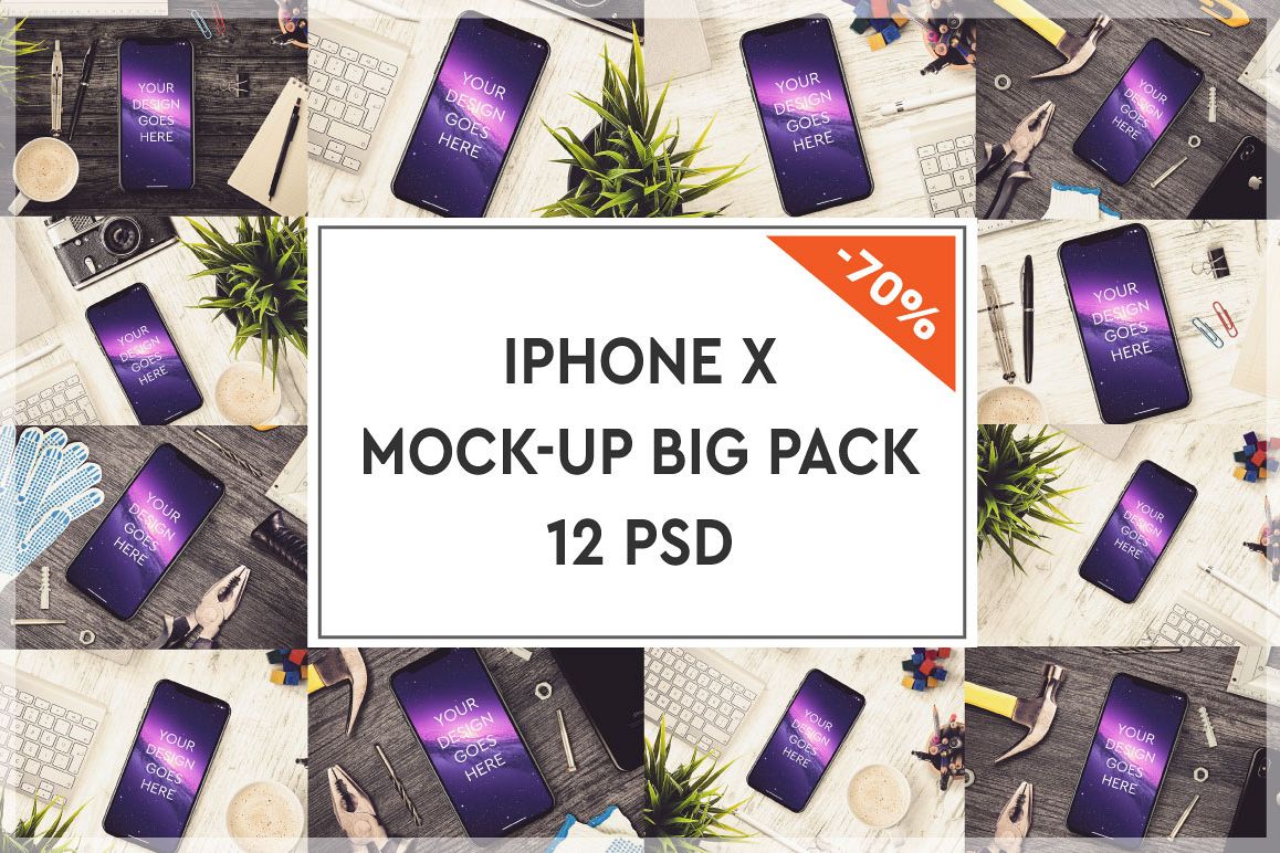 Apple iPhone X Mock-up Big Pack #2 example image 1