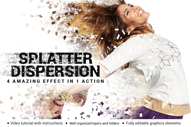 Splatter Dispersion Photoshop Action example image 1