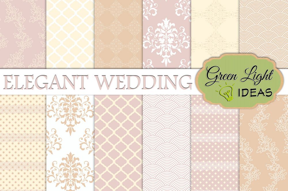 Elegant Wedding Digital Papers example image 1