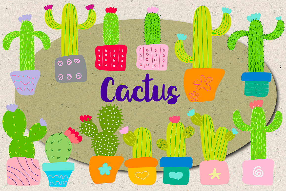Cactus Doodle Pack example image 1