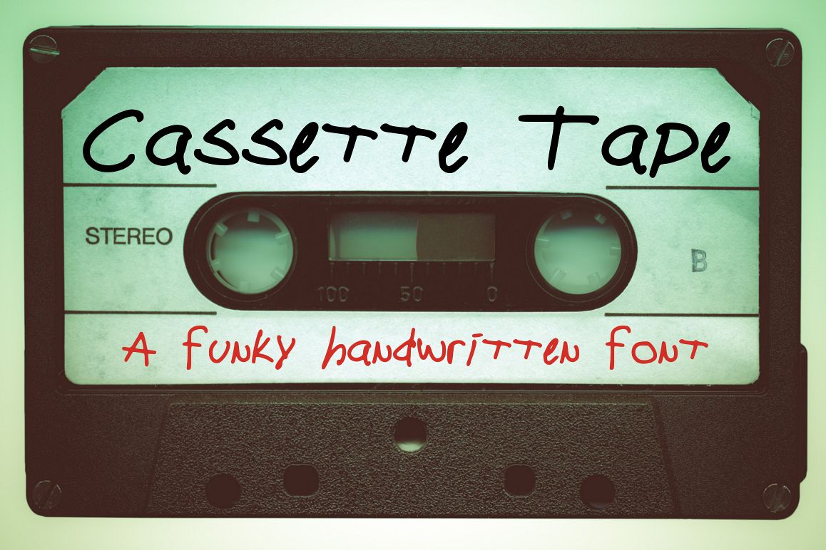 Cassette Tape a Funky Handwritten Font (20695) Sans Serif Font Bundles