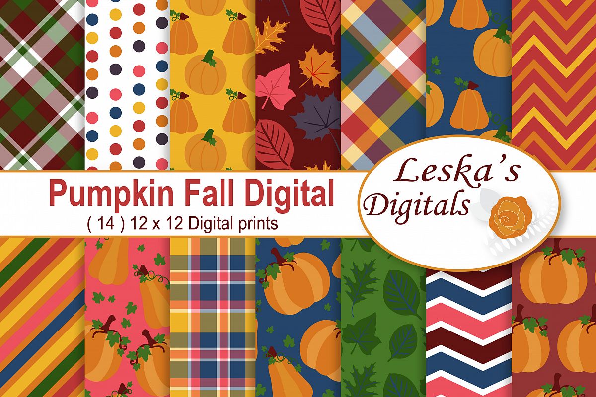 Pumpkin Digital Paper example image 1