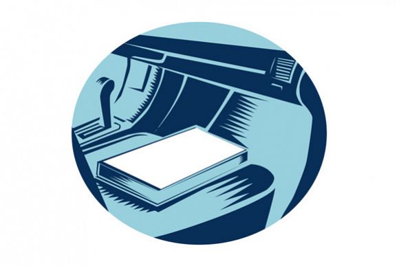 Book On Car Seat Oval Woodcut example image 1
