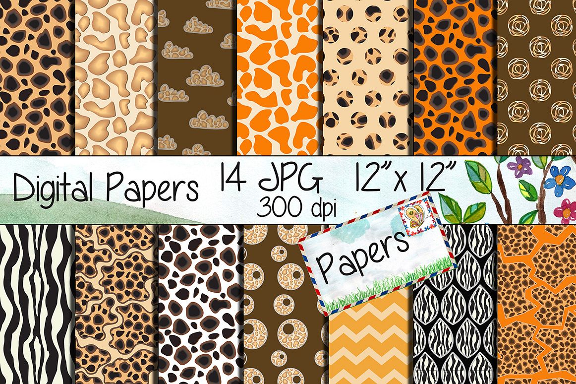 Safari Kraft Digital Paper example image 1