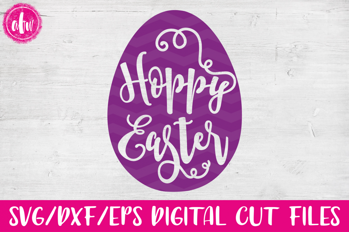 Hoppy Easter Egg - SVG, DXF, EPS Cut File example image 1