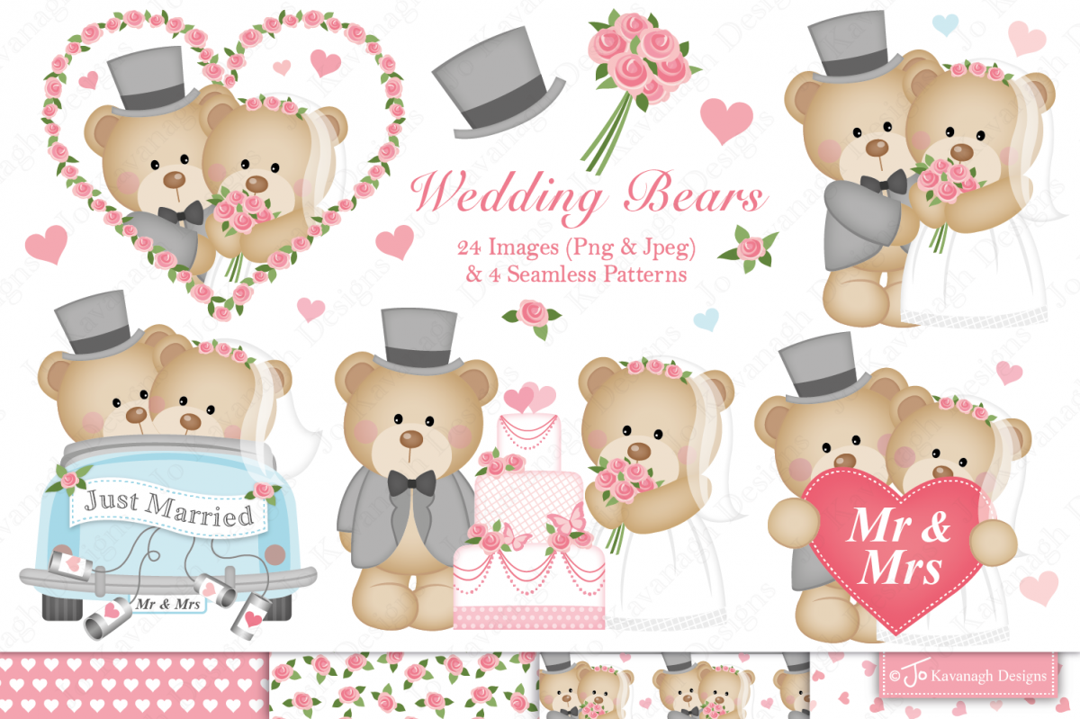 Wedding bears clipart -C34 example image 1