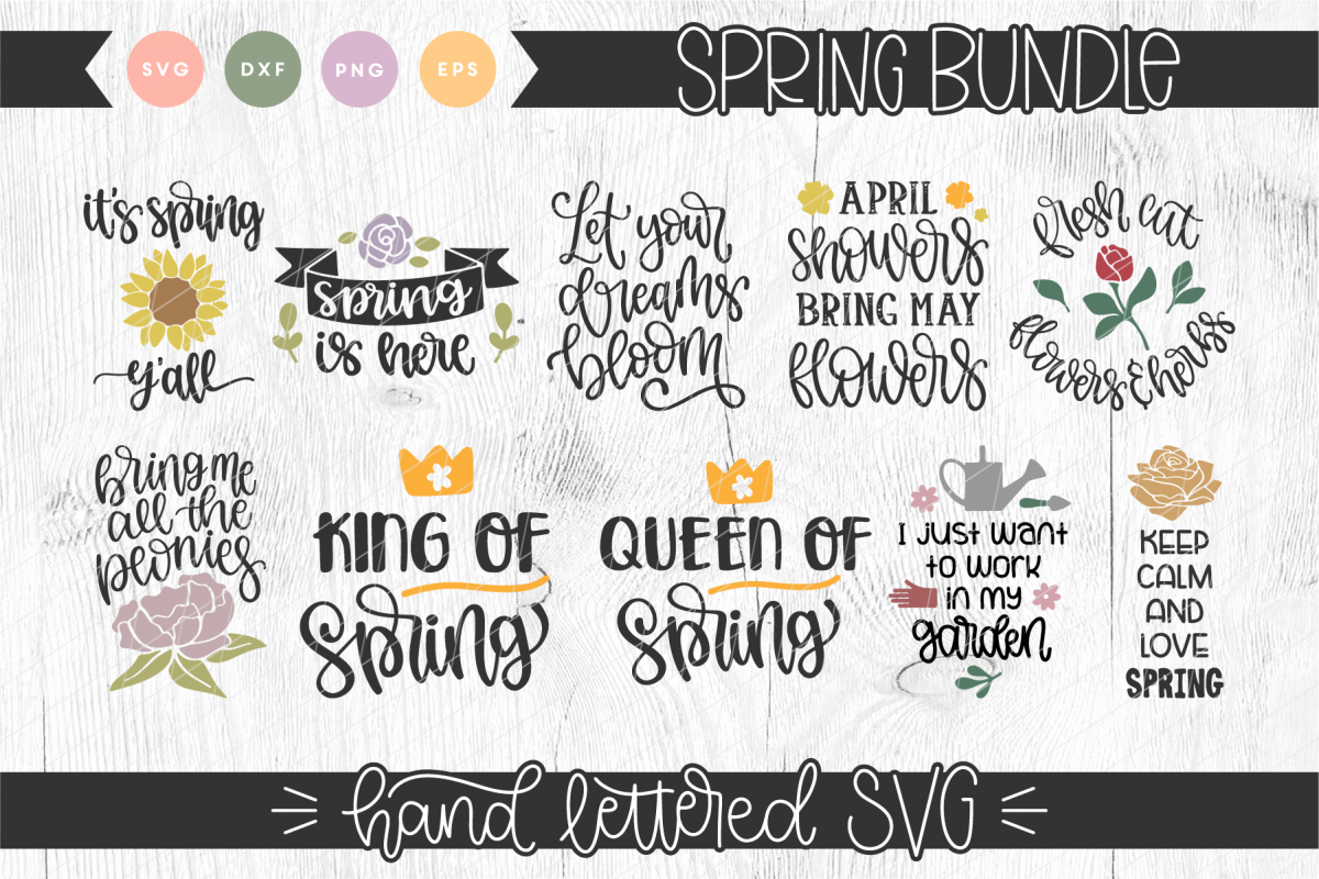 Spring Hand Lettered SVG Bundle example image 1