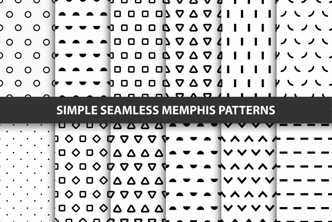 12 Simple seamless trendy patterns. example image 1