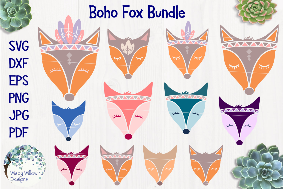 Boho Fox SVG Bundle example image 1