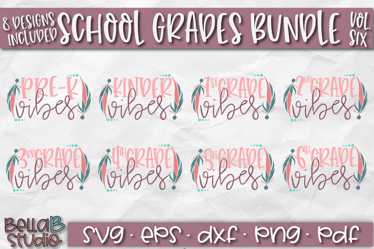 School Grades SVG Bundle, Back To School SVG Bundle, Vibes example image 1