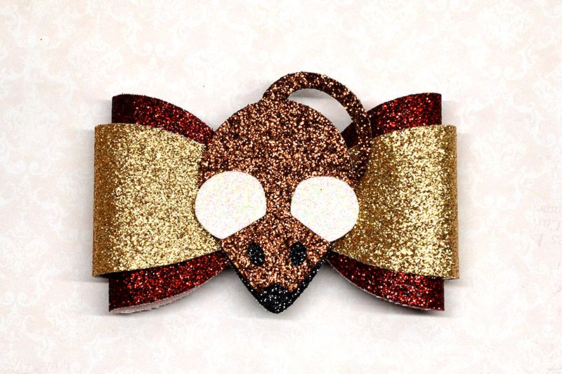 Mouse hair bow template SVG, DIY leather bow template example image 1