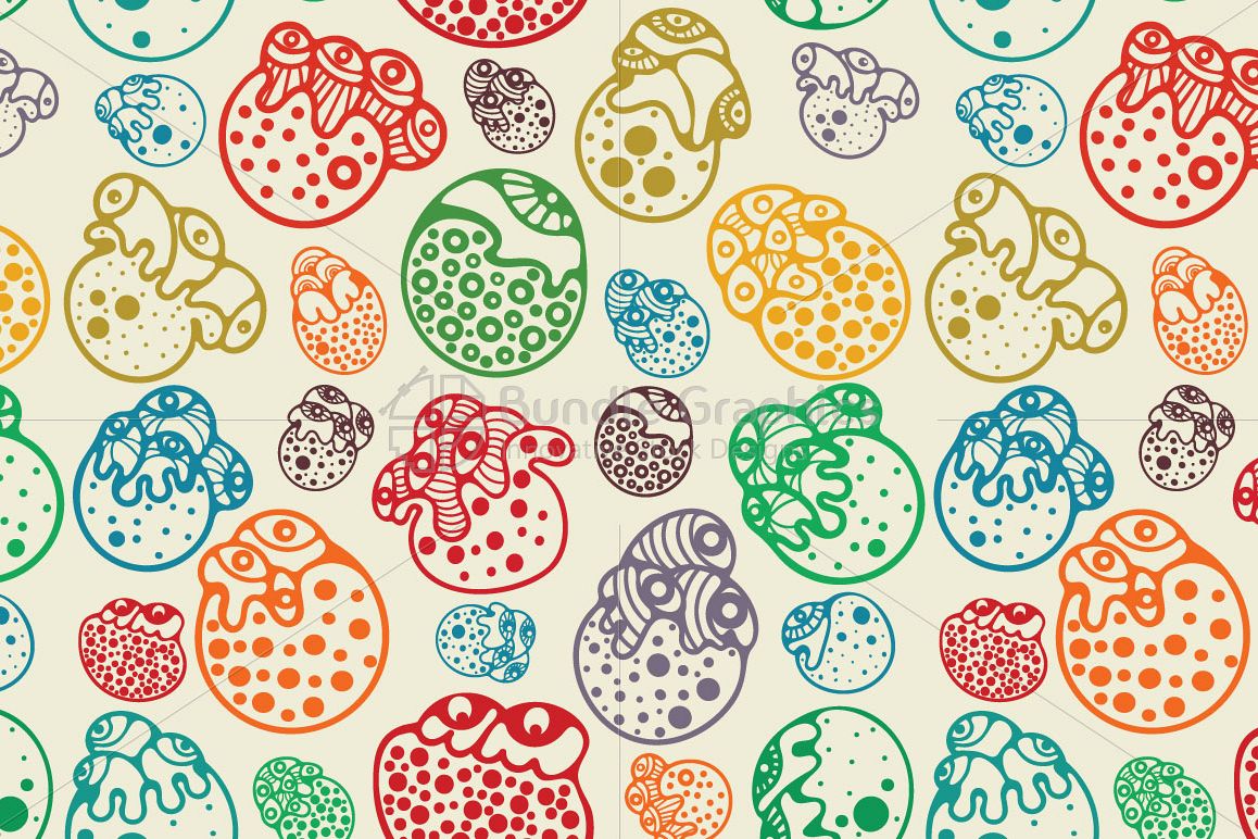 Monster Amoeba - Seamless Pattern example image 1