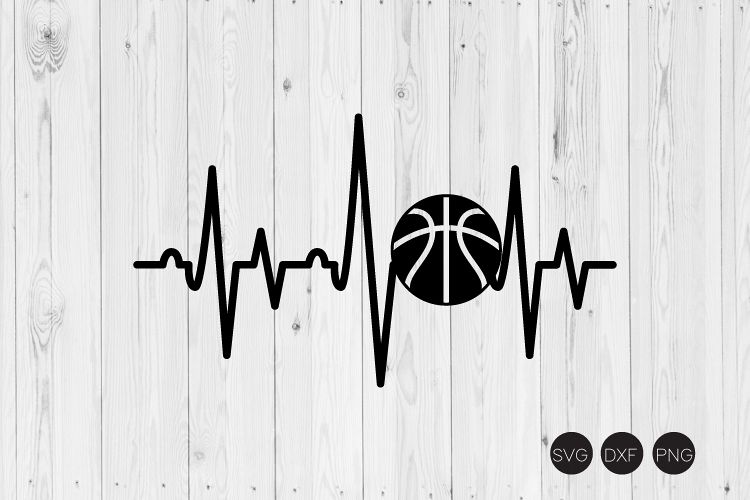 Basketball Heartbeat SVG, DXF, PNG Cut File