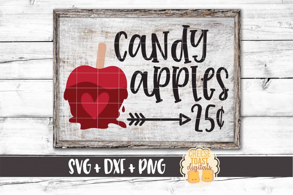Candy Apples 25 Cents - Fall Sign SVG PNG DXF Cut Files example image 1