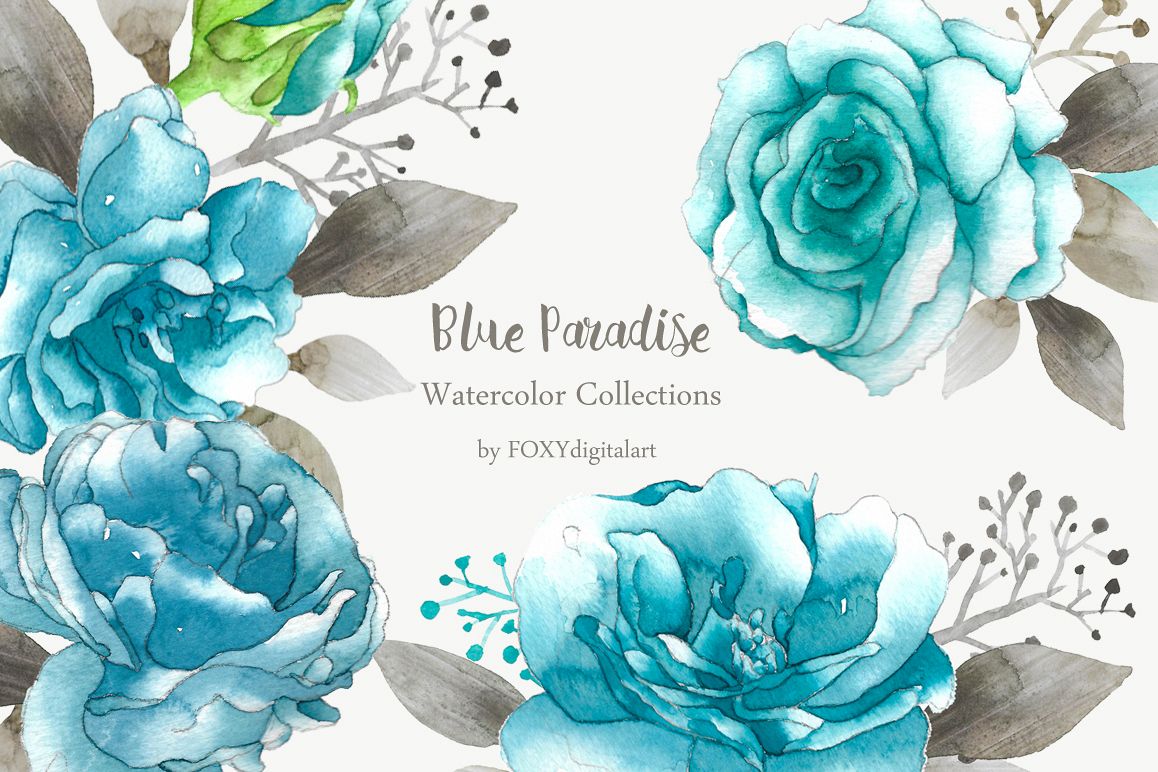 blue rose clipart example image 1